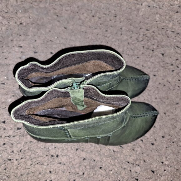 CANAL GRANDE-France-Beate Noce Ankleboot-Forest Green Leather-Side Zip-Sz 39-NM - Picture 7 of 8
